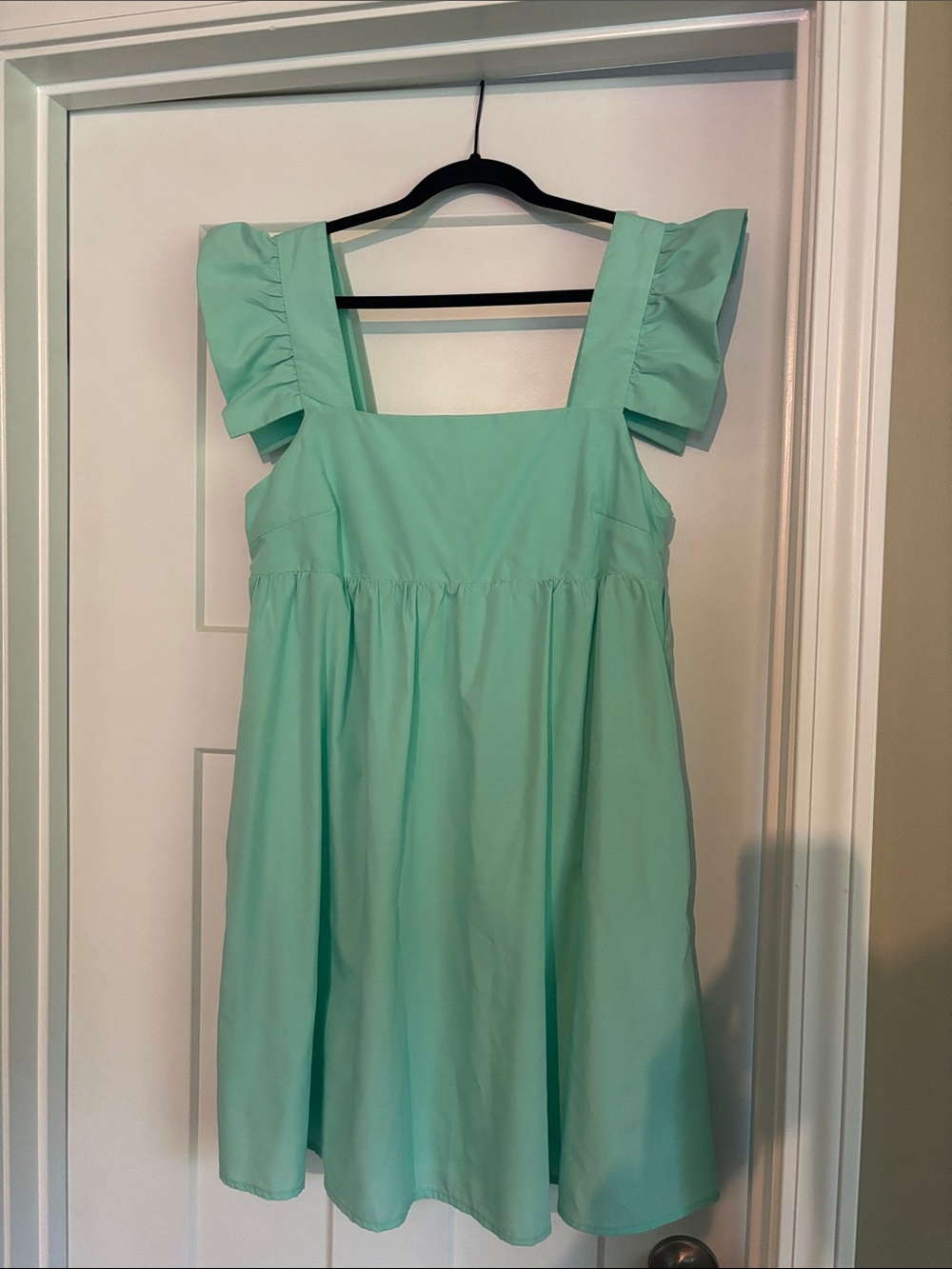 Mint Green Ruffle Sleeve Dress